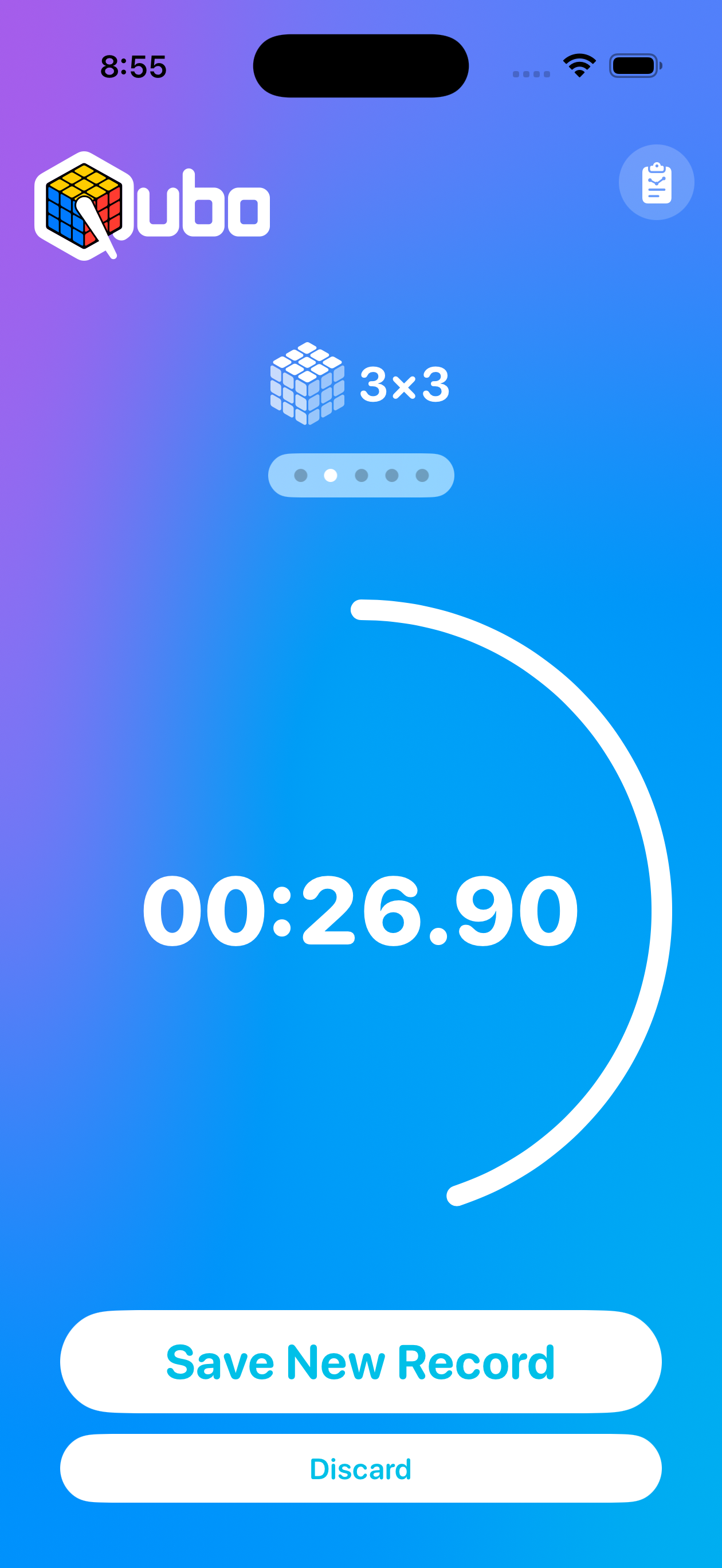Qubo timer results on iPhone